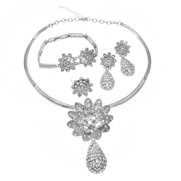 

earrings & necklace selling brazil gold ladies jewelry set hs21080516, Silver