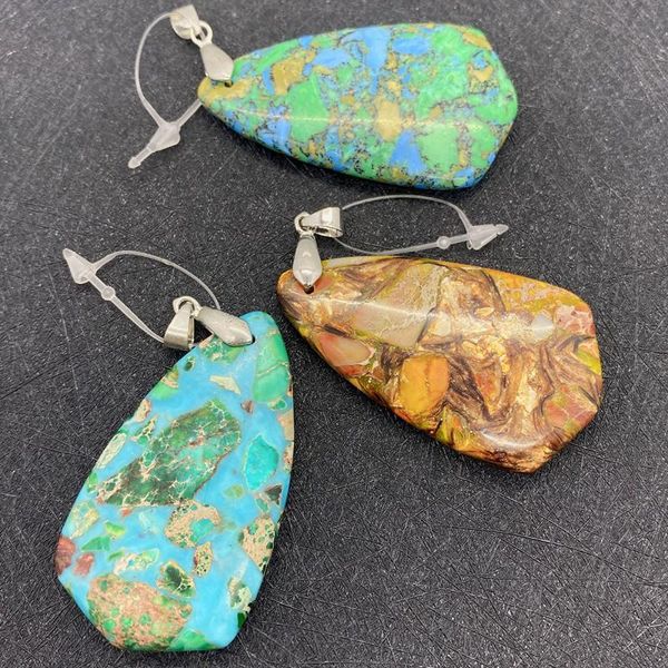 

charms wholesale multicolor drop shape pendant turquoise material for jewelry making diy handmade accessories beaded decoration fashion, Bronze;silver
