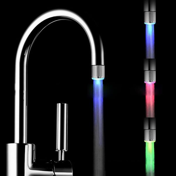 

bath accessory set led light water faucet tap heads rgb glow shower stream bathroom