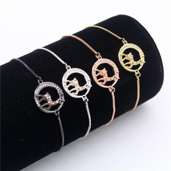 

charm bracelets poshfeel zircon crystal deer & banlges gold women jewellery pulseira masculina mbr190058, Golden;silver