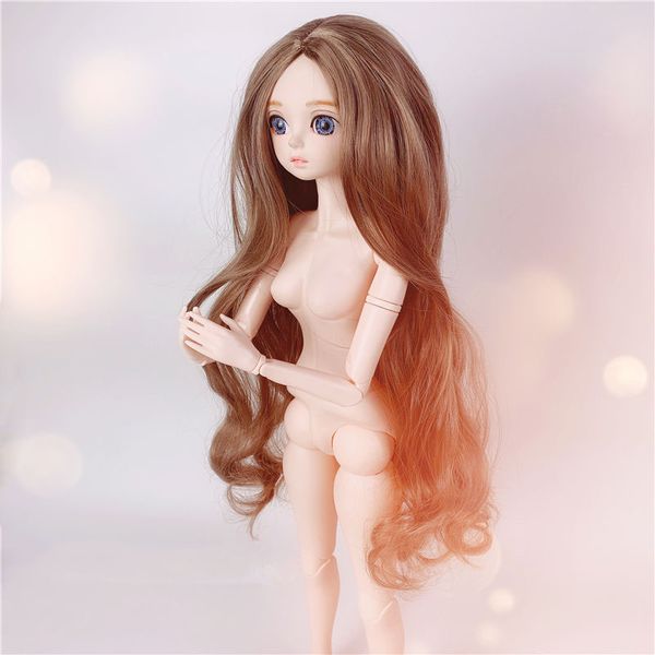 

1/3 bjd doll girl doll 60 cm changeable hair changeable eyes multicolor hair extension eyelashes baby nude girl toy