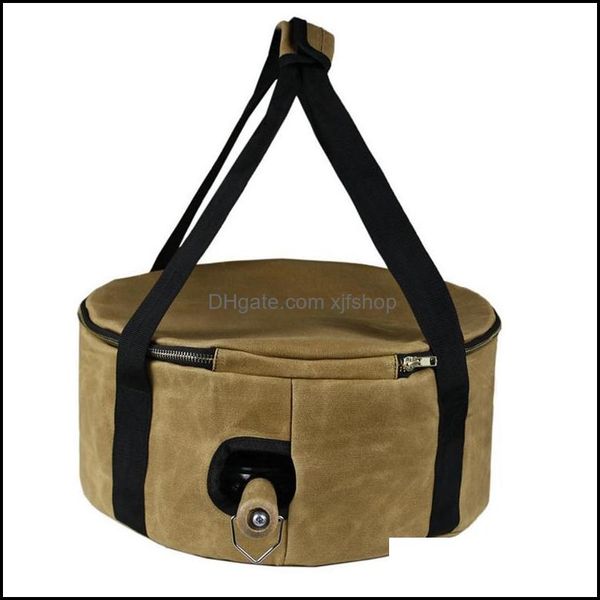 

outdoor sports & outdoorsoutdoor pot storage bag portable waterproof canvas wearable zipper handle with holes camping picnic dutch bags drop