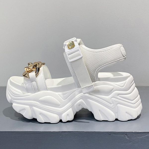 

sandals arrival women shoes 2021 summer fashion height open toe wedges platform woman sport beach sandalias de mujer, Black
