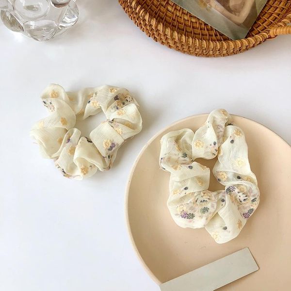 

hair clips & barrettes elegant scrunchies ties accessories head ornaments elastic bands small flower printing woman dress, Golden;silver