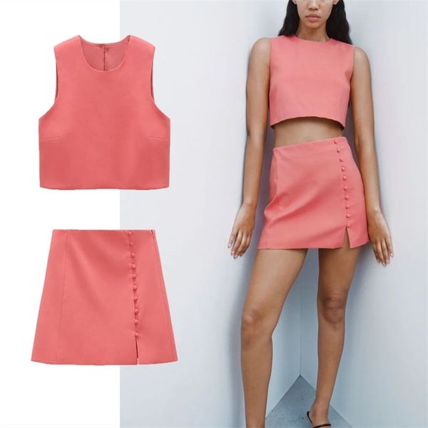

pink cropped summer women sleeveless o neck back button vintage blouse female fashion high street slim shirt 210524, White