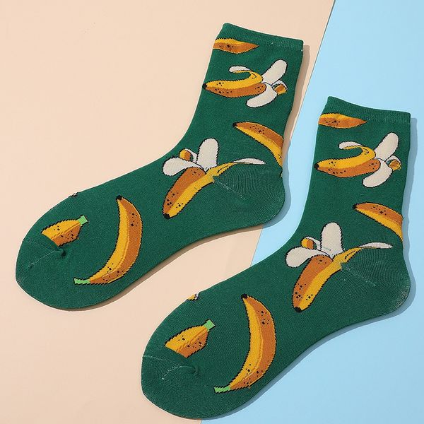 

fashion socks 20 spring and autumn , middle tube street banana creative women's pure cotton, Black;white