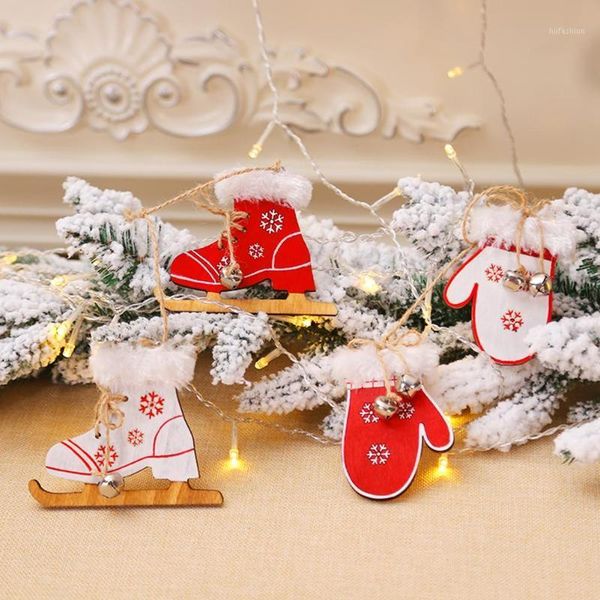 

christmas decorations wooden gloves boots tree hanging ornaments various specifications optional creative unique window pendant xmas decor