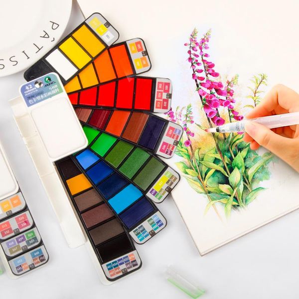 

gift sets solid watercolor set beginners hand sketching color paint come with a paintbrush painting tool portable gouache combo