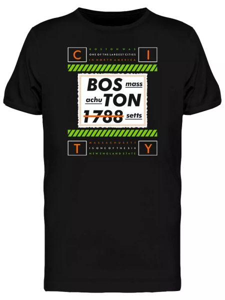

Boston 1788 Typography Art Tee Men's -Image by Shutterstock, White;black