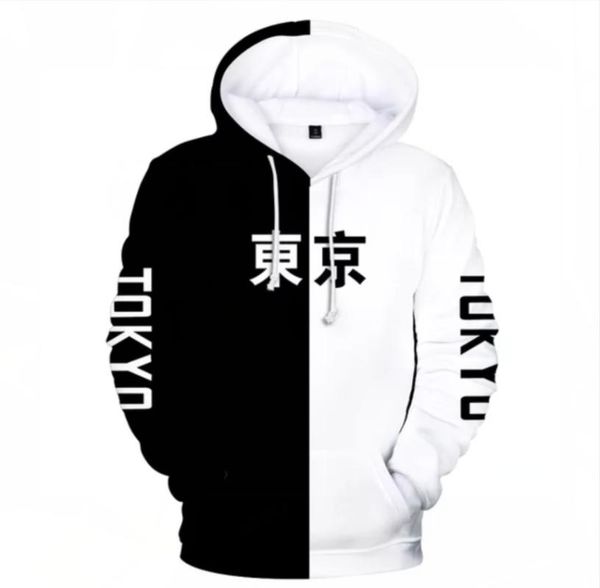 

men's hoodies & sweatshirts black/white anime tokyo ghoul manga 3d hoodie kaneki ken printed men/women srteetwear long sleeve boys/girl