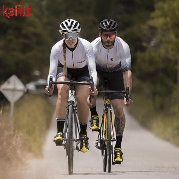 

racing sets kaffert long sleeve cycling jersey couple wear outdoor sports professional team sportswear bike shirt, Black;blue