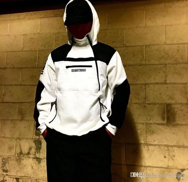 

new steep tech hooded sweatshirt men women coats fashion outerwear hoodies fashion casual couple sweater cloth, Black