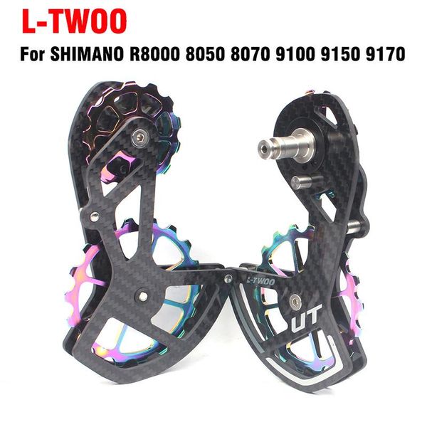 

bike derailleurs ltwoo bicycle 17t pulley guie wheel carbon fiber rainbow rear derailleur pulleys for shimamo r8000 r9100 8050 9150