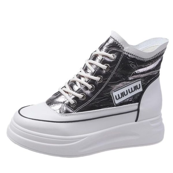 

boots women's fashion high-height casual increasing women booties woman shoe 2021 autumn winter thick-soled female sneakers, Black