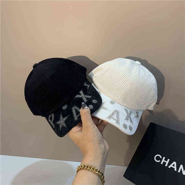 

letter pax corduroy baseball cap korean fashion versatile monochrome duck tongue student leisure outdoor sunshade, Blue;gray