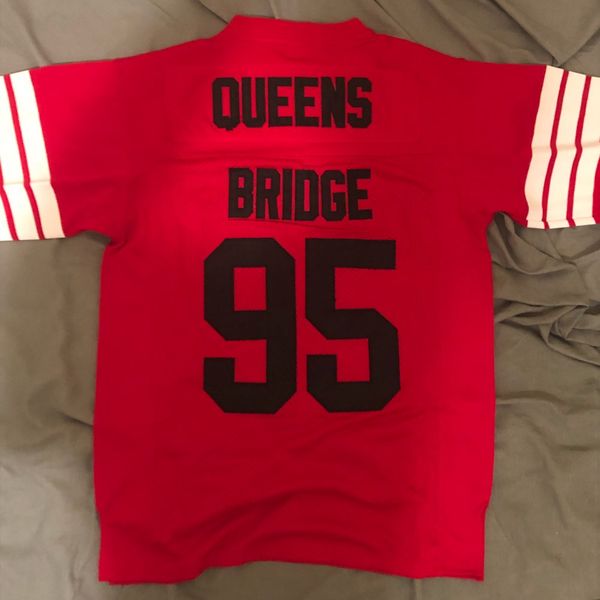 

custom retro football jerseys mobb deep #95 hennessy prodigy queens bridge, Black;red
