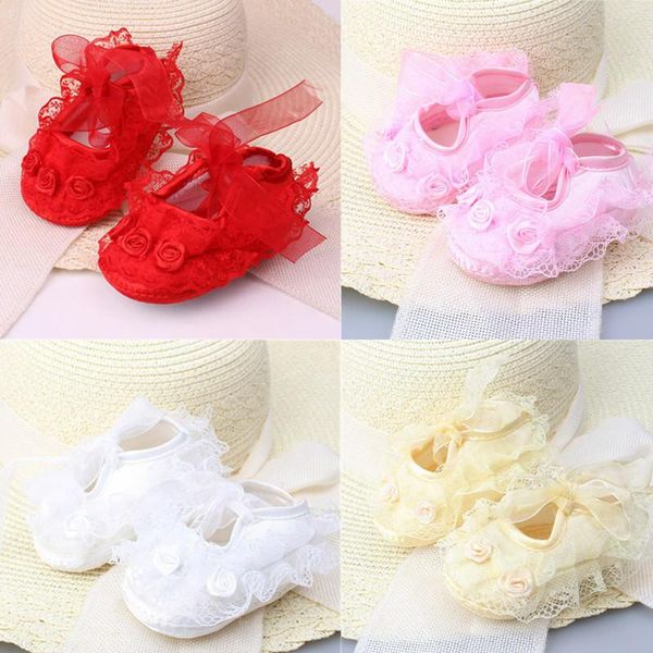 

first walkers born infant baby girl princess non-slip lace flower shoes soft sole crib