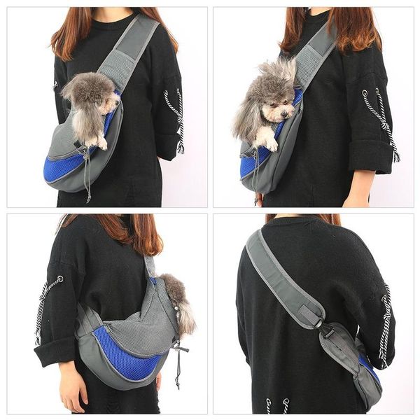 

pet carrier dog cat sling single shoulder bag bags for small pets front chest outdoor travel hands-car seat covers
