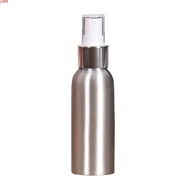 Bright Sliver Spray Bottle Alluminio / Plactic Cap Perfume Atomizer 20ml 30ml 50ml 60ml 80ml 100ml 120ml Travel 20pcs / lotjars