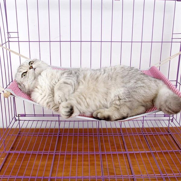 

cat beds & furniture pet kitten breathable mesh hanging hammock swing bed sleeping cage house material