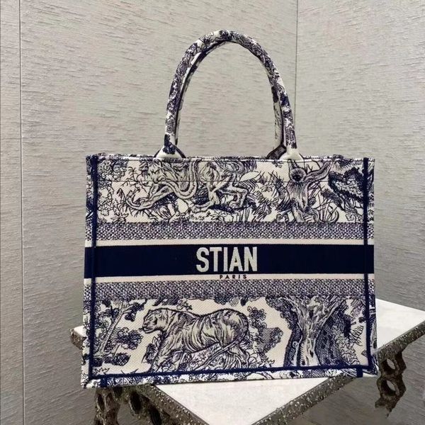

designer bags christian canvas shopping tote animal pattern embroidery women's star same mummy handbag fashion shoulder bag bb