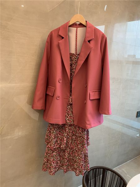 

two piece pink suit, White