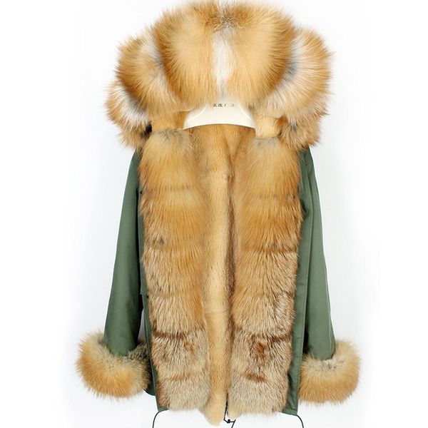 Frauen Pelz Faux 2021 Wasserdichte Lange Parka Winter Jacke Frauen Echt Mantel Natürliche Liner Oberbekleidung Kapuze Dicke Warme Streetwear