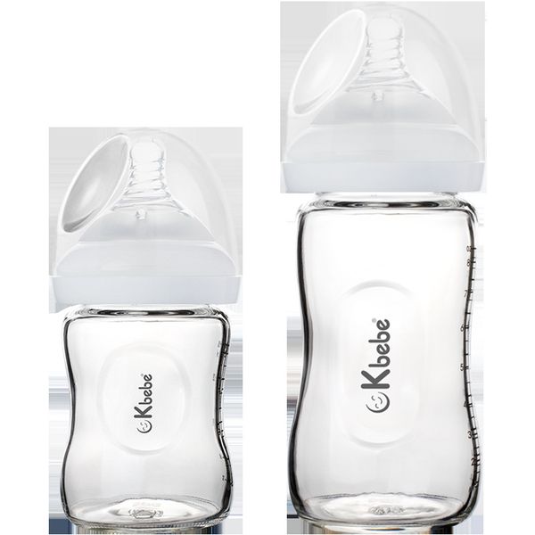 

Anti dropping glass bottle newborn bottle silica gel automatic baby bottle newborn round hole 240ml