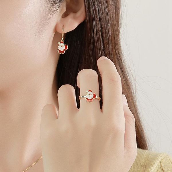 

christmas 925 sterling silver ring open party trendy for women elegant fine jewelry luxury 18k gold fashion xmas gift cluster rings, Golden;silver