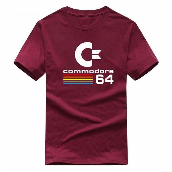 Homens Camisetas 2021 Verão Commodore 64 Camisetas C64 Sid Amiga Retro 8-Bit Ultra Cool Design Vinil T-shirt Mens Roupa com manga curta