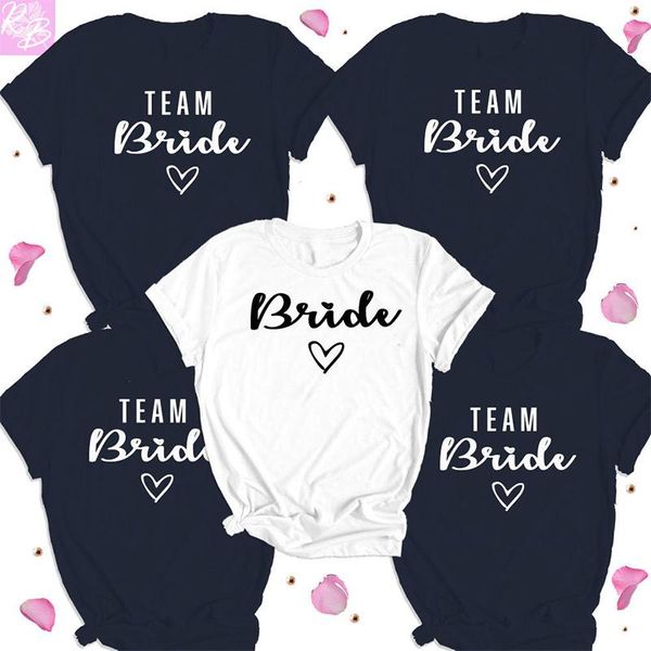 

women's t-shirt bachelorette bridesmaid shirts love heart team bride women t shirt ulzzang wedding party, White