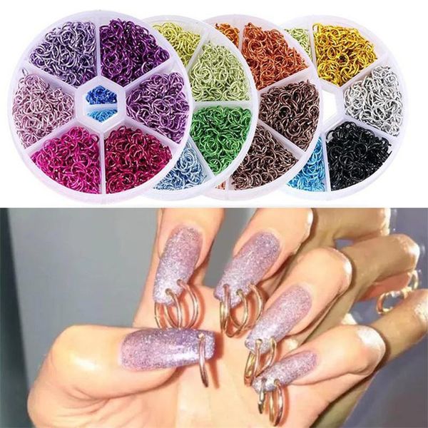 

nail art decorations dangle ring piercing decoration glitter 3d nails rhinestones acrylic metal alloy designs for decor, Silver;gold
