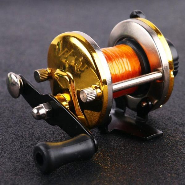 

baitcasting reels metal fishing drum wheel labor-saving mini trolling ice reel spinning adjustable fish tackle tool with line