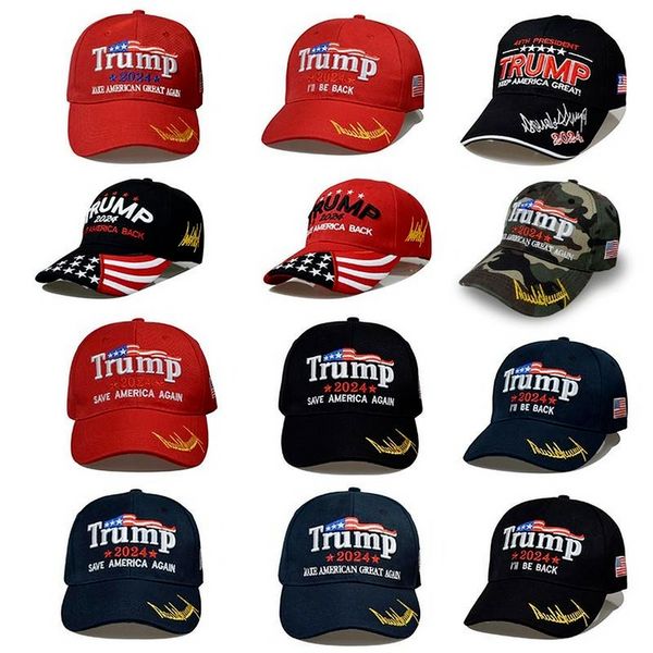 12 stili Donald Trump 2024 Cappello da baseball ricamato con cinturino regolabile Salva Amercia Again Banner 4966x