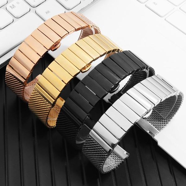 

watch bands milanese watchband 18 20 22 24mm black silver golden rose gold strap suitable for men and women stainless steel chain, Black;brown