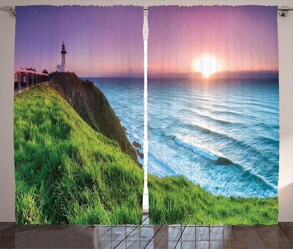 

curtain & drapes lighthouse curtains for living room byron bay during sunrise nature hill dawn sunbeam scenic window