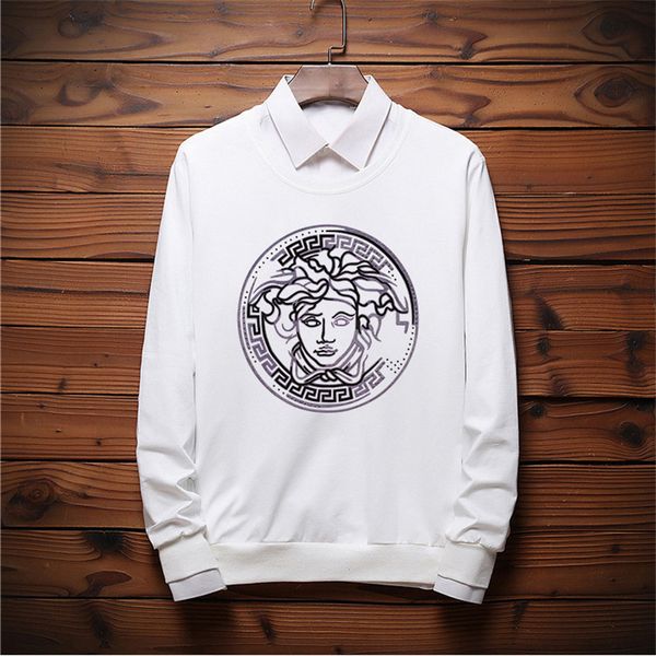 

men's hoodies young people's long sleeve autumn winter fashion casual slim print sweater coat, Black
