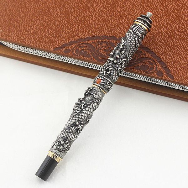 

fountain pens jinhao double dragon jewelry luxury pen vintage tower 18kgp 0.5mm nib gift ink writing stationery office supplies