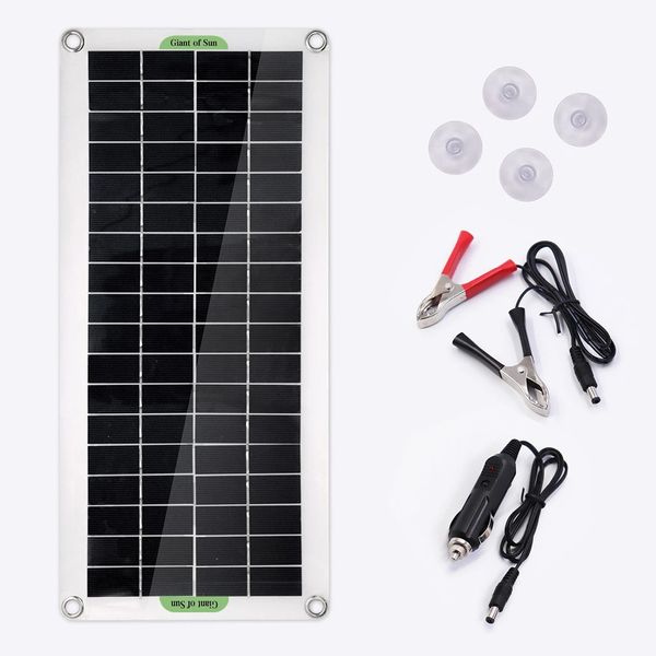 

25w portable solar panel battery charger usb kit completecell smart phone flexible power bank camping car charging