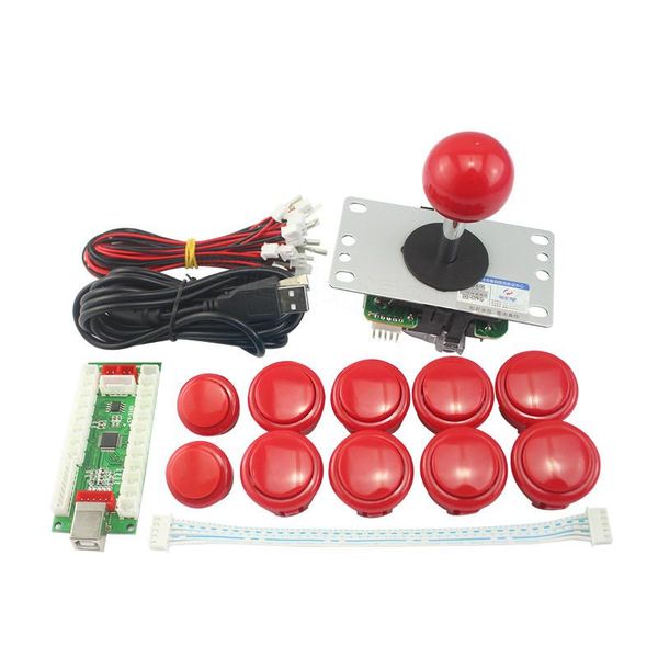 

game controllers & joysticks arcade joystick diy kit for pc usb controller with 10 push buttons+encoder board+joystick zero delay