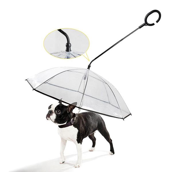 

dog apparel pet umbrella walking transparent umbrellas waterproof poppy cat cloth built-in leash rain shade snow shelter c handle