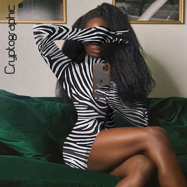 

casual dresses cryptographic zebra animal print fashion mini dress bodycon birthday outfit club party long sleeve women's slim vestidos, Black;gray