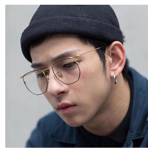 

designer sunglasses retro polygonal glasses women vintage mens eyewear fill prescription lens gold silver rregular optical frames, White;black