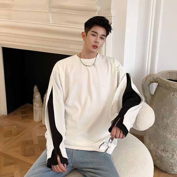 

men's hoodies & sweatshirts men japanese loose oversized cool streetwear mens black white punk spring hip hop sweatshirt autumn