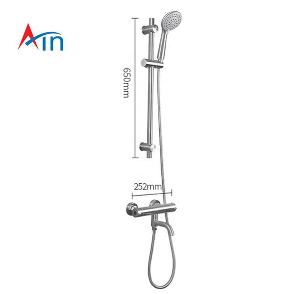 

bathroom shower sets 1set high end wall-mounted stainless steel single hand head with slide bar set ayzd-sh003
