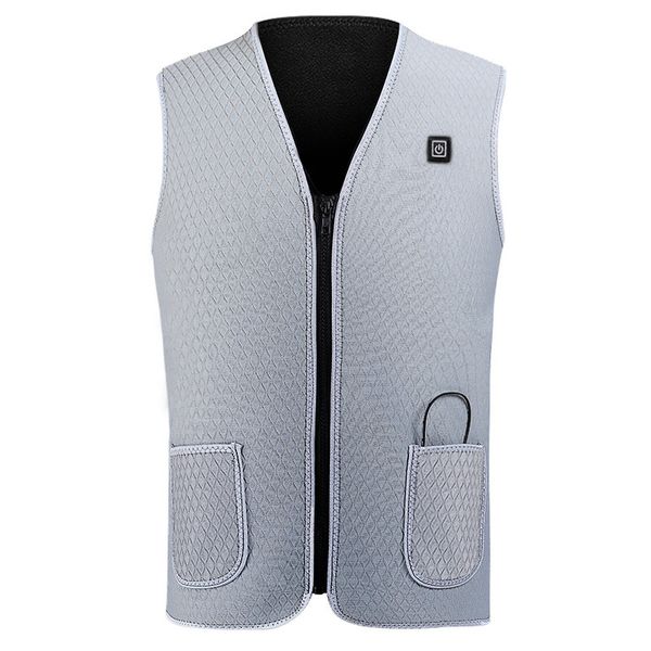 

men women outdoor usb infrared heating vest jacket winter flexible electric thermal clothing waistcoat for sports hiking, Black;white