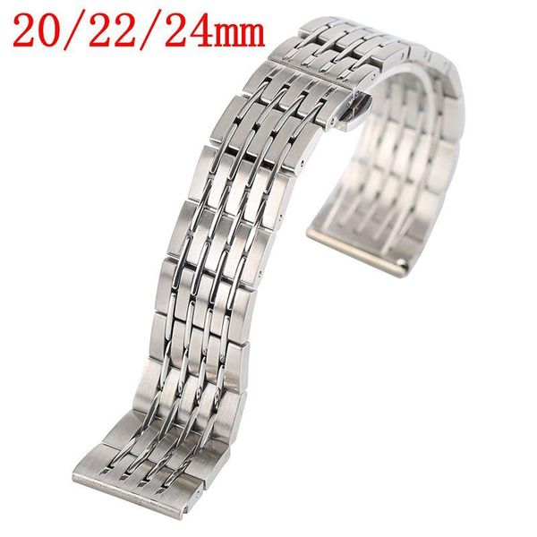 

watch bands 20mm/22mm/24mm solid stainless steel men band women watches strap watch-band easy to adjust silver luxury, Black;brown