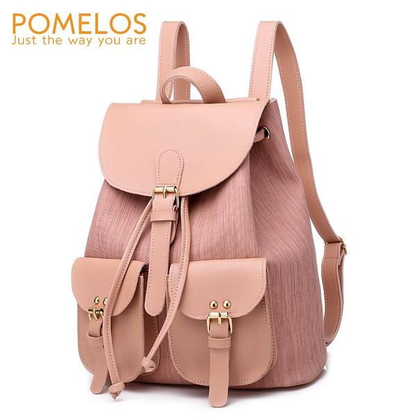 

outdoor bags pomelos women backpack pu leather school for teenage girls ladies female back pack bagpack woman shoulder bag