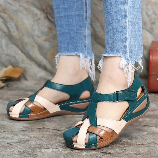 

women sandals round head wedges women shoes casual non-slip platform slippers hoop loop gladiator shoes summer platform sandals, Black
