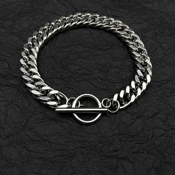 

link chain for women cuban thick men's and women's braids titanium steel couple hand-decorated ot bare bundylink, Black